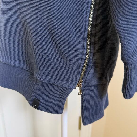 Varley Manning Sweatshirt Black Ribbed Extra Small Oversized Side Zippers VGUC - Picture 7 of 9